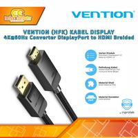 Gambar VENTION KABEL DisplayPort to HDMI Braided 4K 60Hz - HFK - 3 Meter dari Techno Computer Bali Kota Denpasar 1 Tokopedia