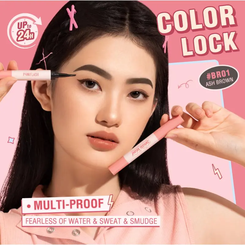 PINKFLASH Eyebrow Pencil Tahan air  Pomade Cream Tahan lama Smudgeproof Quick-drying Shaping COD BPOM 2