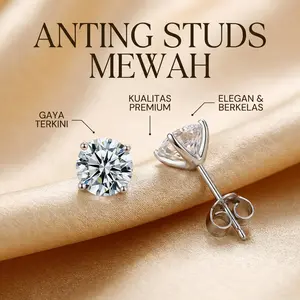 Anting wanita kristal 6mm cocok untuk hadiah