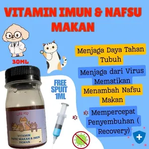 VITAMIN Kucing & Anjing Nafsu Makan imun kucing anti Virus dan Penyembuhan