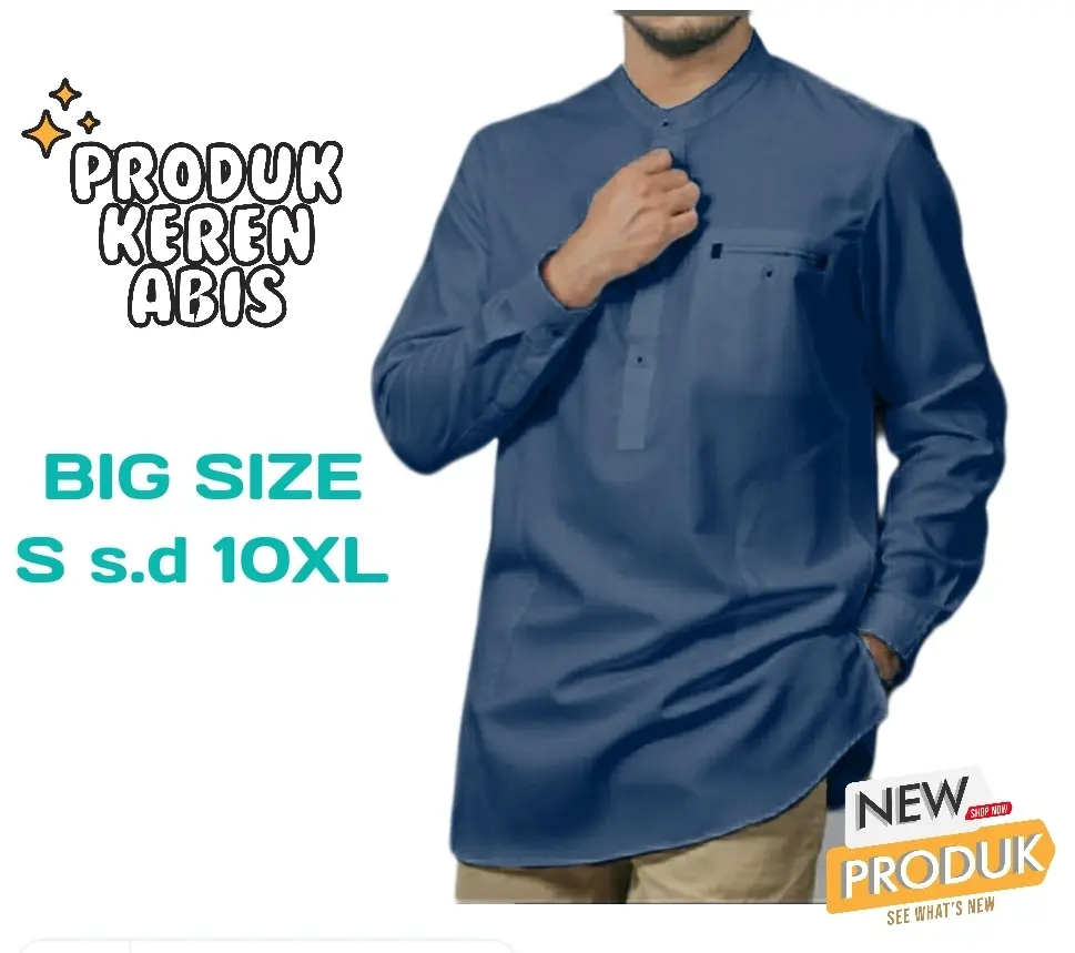 KURTA LENGAN PANJANG BAJU KOKO PRIA DEWASA VARIASI KANTONG SIZE S,M,L,XL KATUN TOYOBO TERLARIS NEVI DENIM HIJAU TUA SAGE HIJAU ARMY