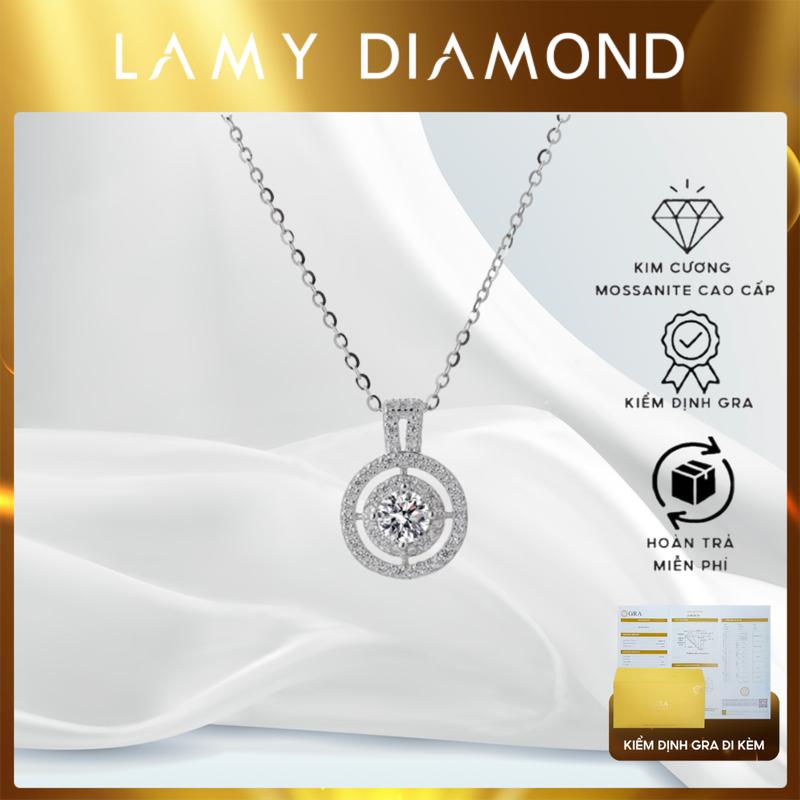Dây chuyền LAMY đính đá Moissanite Sterling silver round simulated DN003 - Trang sức LAMY cao cấp