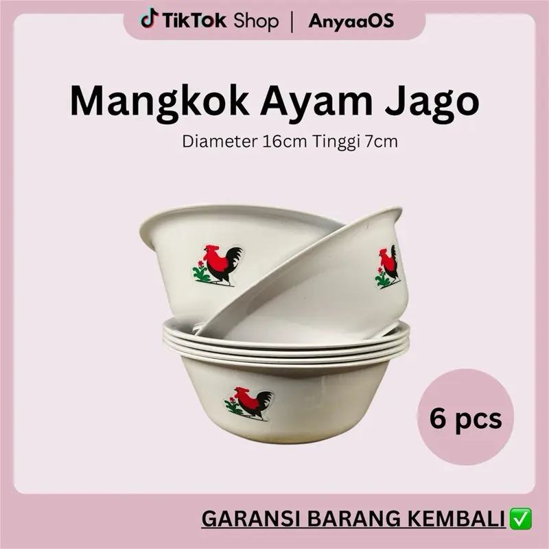 mangkok ayam jago viral termurah no.1 di tiktok isi 6 bj