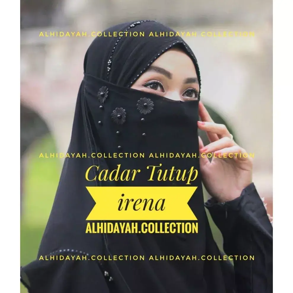 Tutup Cadar IRENA | Matt Sifon & Jettblack | Niqab Bandana Wolfis Niqob 2 Layer Niqob Yaman Premium
