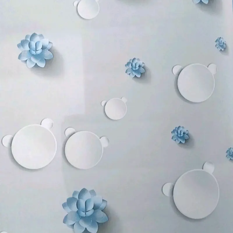 Paket 4 roll bayar 100 ribuan Wallpaper Sticker Dinding Kamar Tidur Ruang Tamu Dapur Elegan mewah aesthetic bahan pvc sudah ada lemnya tinggal tempel kekinian stiker tembok 1
