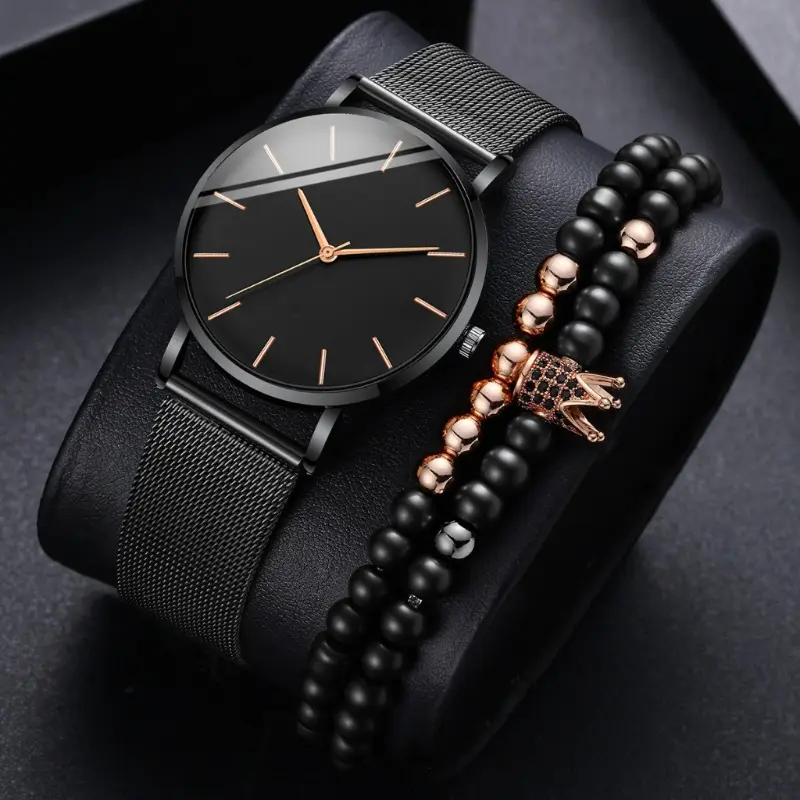 Fashion Men's Watch Ultra-thin Stainless Steel & Nylon & Leather Band Quartz Watches