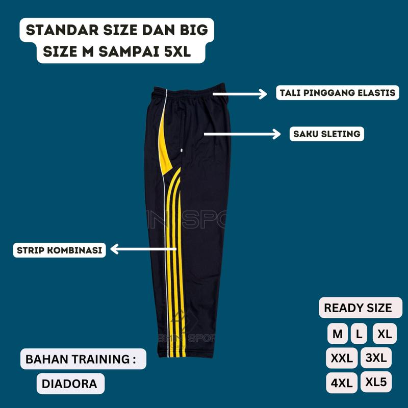 Celana Trening Olahraga Pria Wanita Big Size Jumbo Muat BB 100KG Celana Gym Running Trening Pria Hitam 3