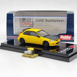 Modèle Réduit 1/64 Honda Civic Type R FK8 2017 Bleu Avec Moteur Visible - Hobby Japan HJ641055ABL
