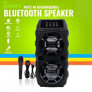 Speaker Bluetooth TONIES-666 Free Mic Speaker Bluetooth Karaoke 3,5 Inch X 2 Speaker Bluetooth Portabel