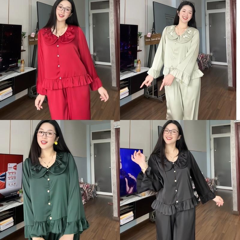 SAM - Bộ pijama nữ BÈO NƠ ÁO LỠ TIỂU THƯ lụa mịn mát sang 40-65kg