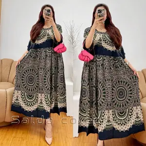 Daster LAURA kombinasi jumbo lengan pendek busui friendly batik salda by boutique-FS