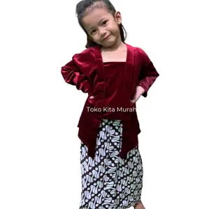 Setelan Baju Adat Jawa Kebaya Bludru Anak (Baju+Rok)