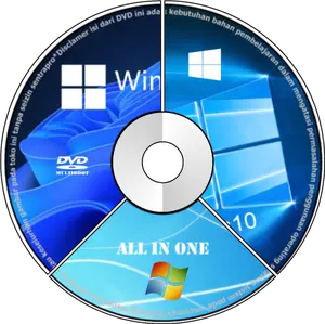 CD DVD Multibootable w1ndows 11 10 7 install ulang perbaikan laptop