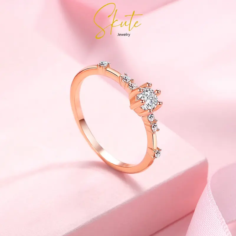 Cincin Berlian Kristal Zircon Sederhana Penuh Berlian Rings 2