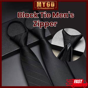 MYGD Formal Men Necktie Black Tie Men's Formal Tie Zipper Nectie Men's Necktie Black Business Zipper Style Tie