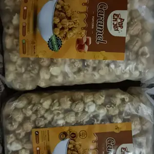 PopENjoy - [1 KG] POPCORN CARAMEL 2 x 500gr (1 kg) - Makanan Manis Crispy Camilan Popkron Snack Jagung Cemilan Food Instan Bumbu kriuk