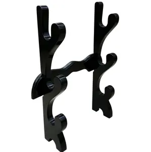 Tatakan / stand / rak penyimpanan pisau 3 tahap hitam glossy