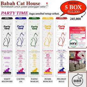 PROMO PARTY TIME multivitamin lengkap kucing anjing penambah nafsu makan pelebat bulu