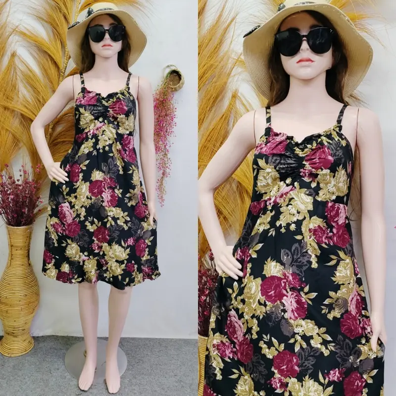 Dress Sophia Ruffle Karet Punggung Rayon Nyaman Adem 1