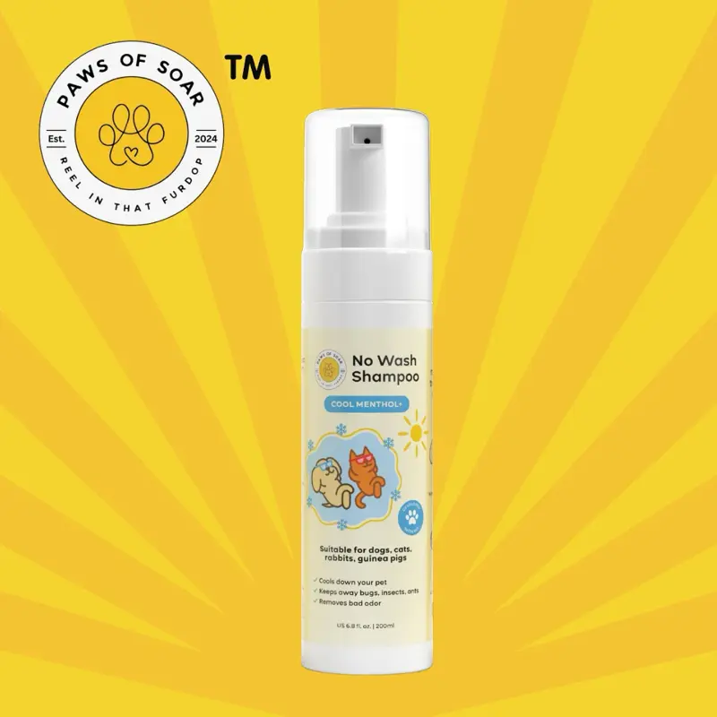 Improved Formula [FDA compliant] No Wash Cooling Pet Shampoo
