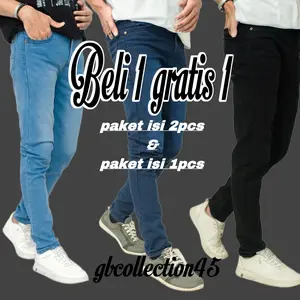 PROMO ( PAKET HEMAT 2PCS) Celana Jeans Panjang Pria Slimfit Dewasa Melar