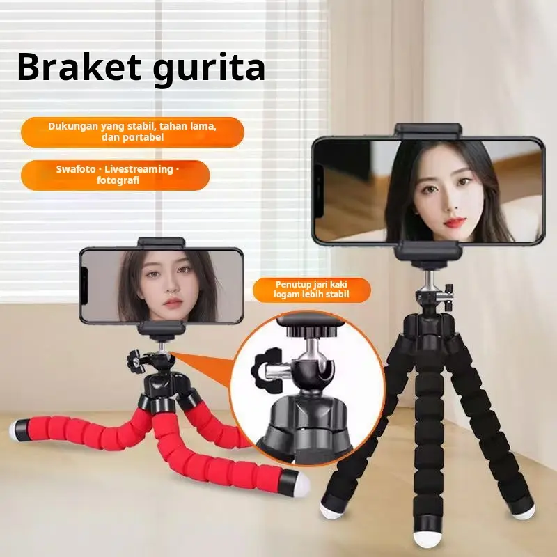 [Paket Bluetooth] Tripod Spons Octopus & Remote Bluetooth — Paket Selfie Outdoor / Set Gadget Fotografi Terlengkap