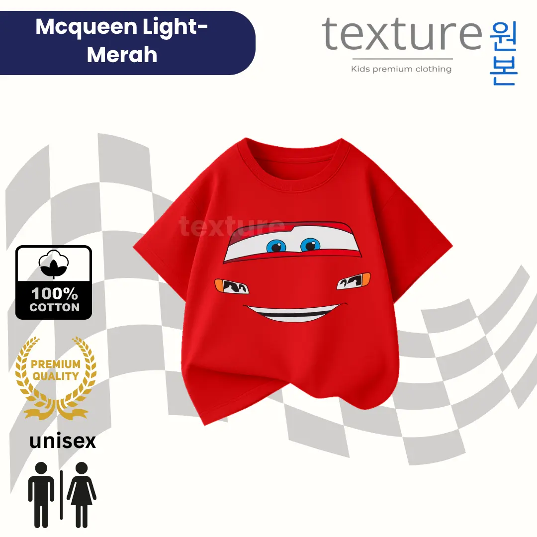 7.7 Baju mcqueen anak / baju cars / baju anak cars mcqueen Premium - kaos anak katun pakaian fashion