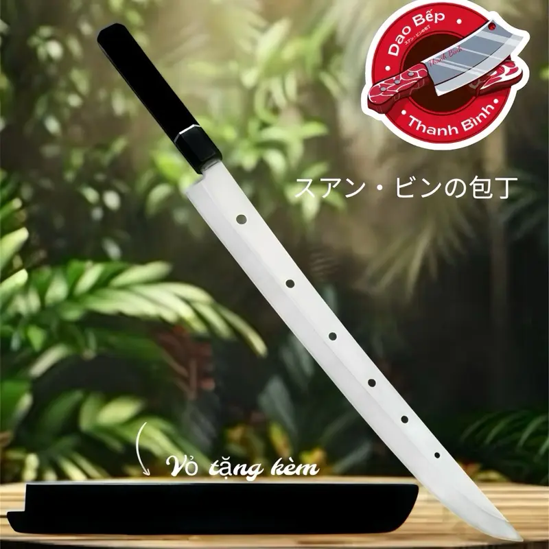 TanTo bản Lỗ Tròn + Tặng Vỏ - Chất Thép 420HC Không Han Gỉ