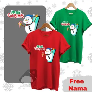 Diskongedegedean Kaos Natal Karakter Lucu, Baju Natal, Tshirt Natal - Kaos Custom Free Nama Type 9