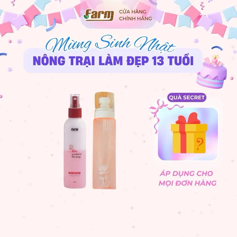 Xịt Dưỡng Tóc Tinh Dầu Hoa Hồng &Biotin Farm