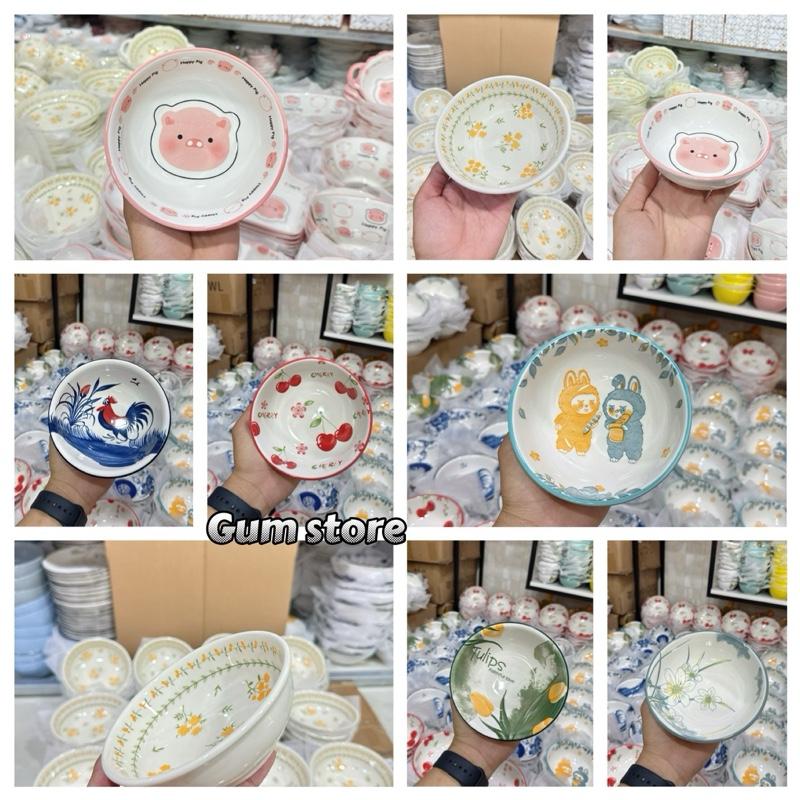 Combo 5 Tô sứ Nhỏ size 13cm nhiều mẫu Gốm sứ 4D