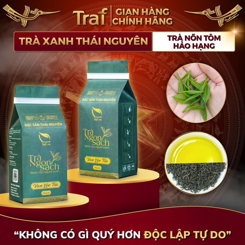 200G Trà Nõn Tôm Thái Nguyên Hảo Hạng, Vạn Lộc Trà, Trà Thái Nguyên, Túi Kraft [ Tea Chè Nước Trà Xanh ]