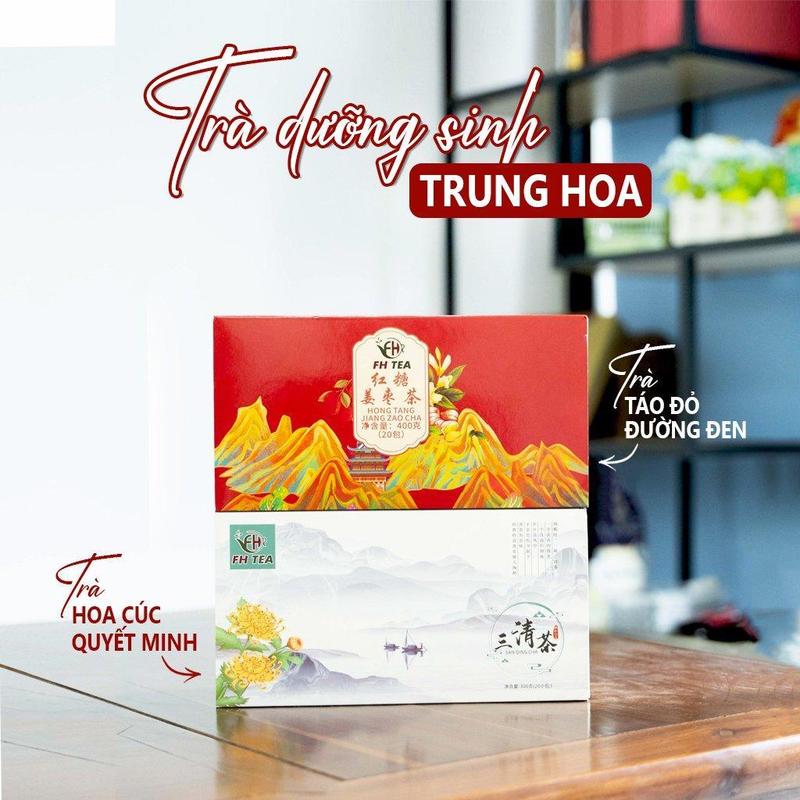 COMBO 2 HỘP TRÀ THẢO MỘC TÁO ĐỎ ĐƯỜNG ĐEN VÀ TRÀ HOA CÚC QUYẾT MINH HỖ TRỢ BỔ KHÍ, BỔ HUYẾT, DƯỠNG NHAN, THANH LỌC CƠ THỂ trà dưỡng sinh