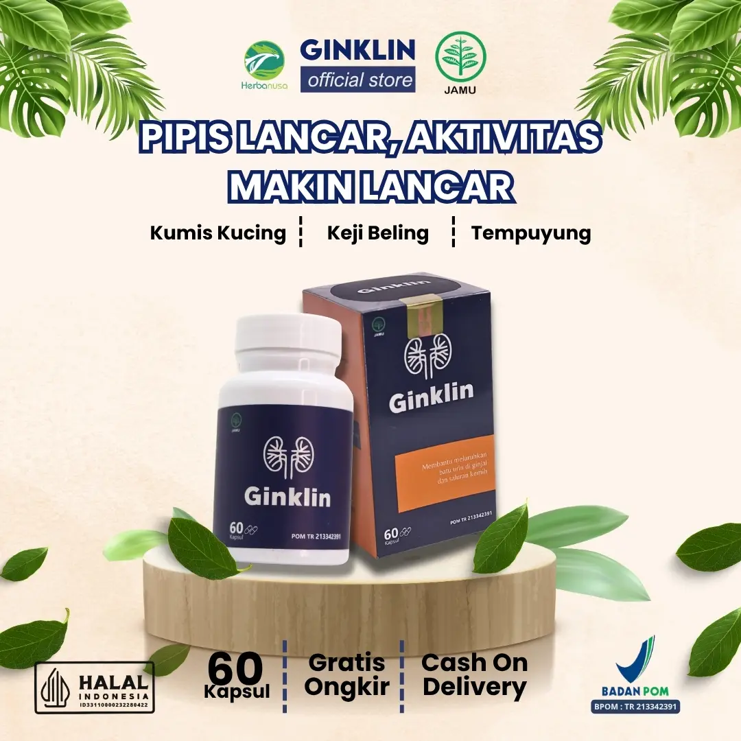 [KHUSUS LIVE] Ginklin (BPOM & Halal) isi 60 Kapsul Herbal