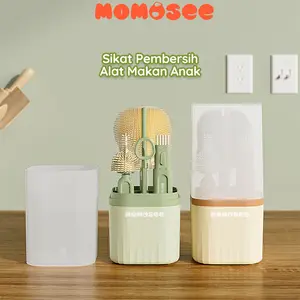 Momosee 6in1 Portable Sikat Botol Bayi Travel Brush Kit Bottle Cleaner Set Sikat Pembersih Botol Dot XH053