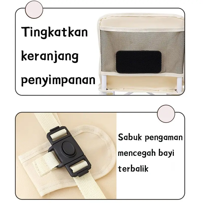 【Cuma 3 detik pasang】Kursi Makan Bayi Portable 4 in 1 - Multifungsi & Lipat untuk Travel/Outdoor 7