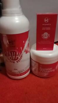 Product Review of Misonells Paket Jumbo (Bleaching Licorice 500gr+ Lotion Booster 250gr + AHA serum) from H**h z**n ** 1