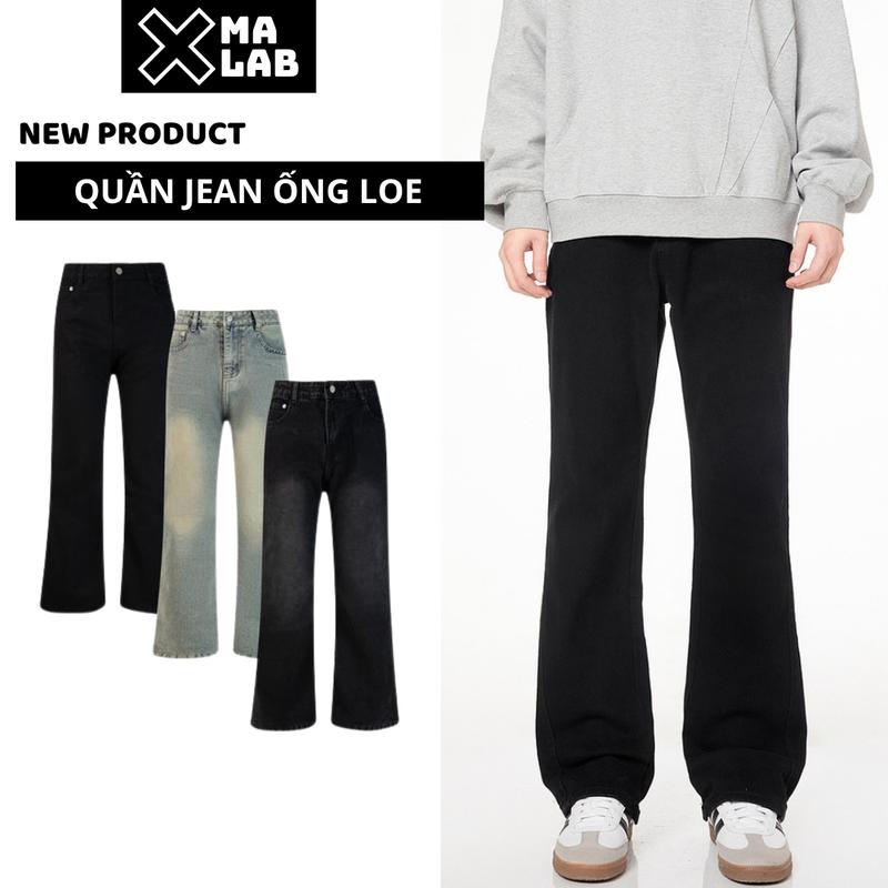 Quần Jean Ống Loe Nam XMALAB Jean Denim Cao Cấp Không dãn 400 GSM Wash Màu Đẹp Tôn Dáng Hack Chiều Cao B174