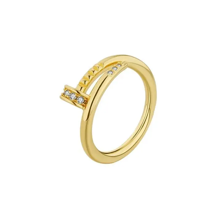 French high-end micro inlaid sparkling diamond nail ring
