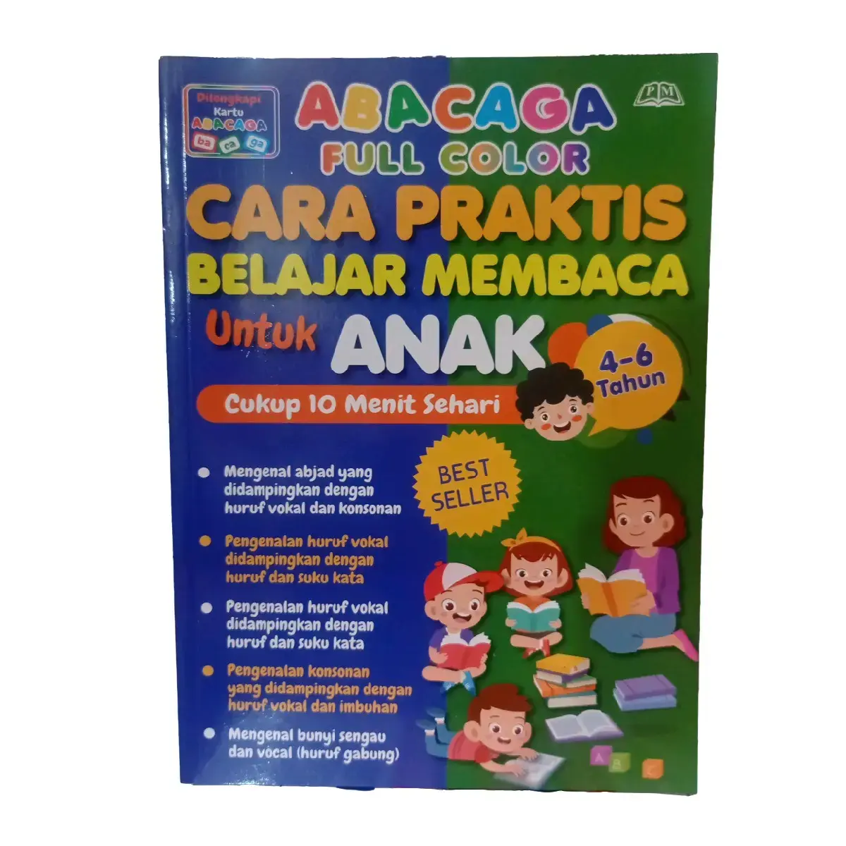 buku ABACAGA FULL COLOR Cara praktis belajar membaca untuk anak 4-6 tahun