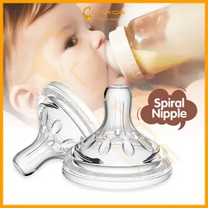 LAKOE Aksesoris Botol Silikon Berlebih Dokamer Wide Diameter yang Baru Lahir Bayi Empeng Silikon