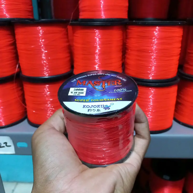 Senar Tali Benang Pancing Master Super kuat lentur anti kriting mudah tenggelam tahan Gesekan Cocok galatama galapung lomba kolam danau sungai laut panjang 1000 mete Ikan warna merah cabe 1