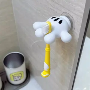 Tempat Sikat Gigi Tempel Dinding Kamar Mandi Serbaguna Minimalis Mickey Palm Gantungan Tempel Dinding Serbaguna Mickey cutenery