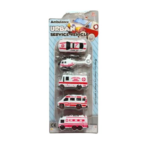 Mainan Anak Mobil Urban Car Diecast Set Vehicle Ambulan Army Police Polisi Konstruksi 1