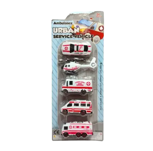 Mainan Anak Mobil Urban Car Diecast Set Vehicle Ambulan Army Police Polisi Konstruksi 1
