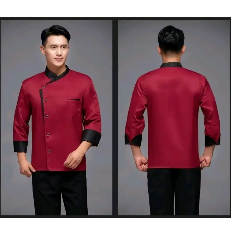 Jaket Koki Seragam Chef Baju Koki Unisex Pekerja Restoran 3