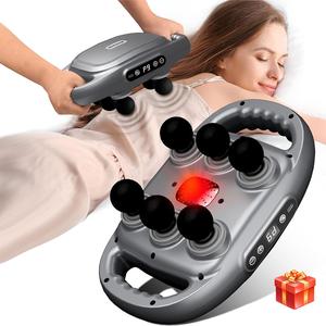 6ヘッド背中マッサージャー 電動ハンドヘルドマッサージツール 9モード＆調節可能強度 全身筋肉リラクゼーション 家族へのギフト