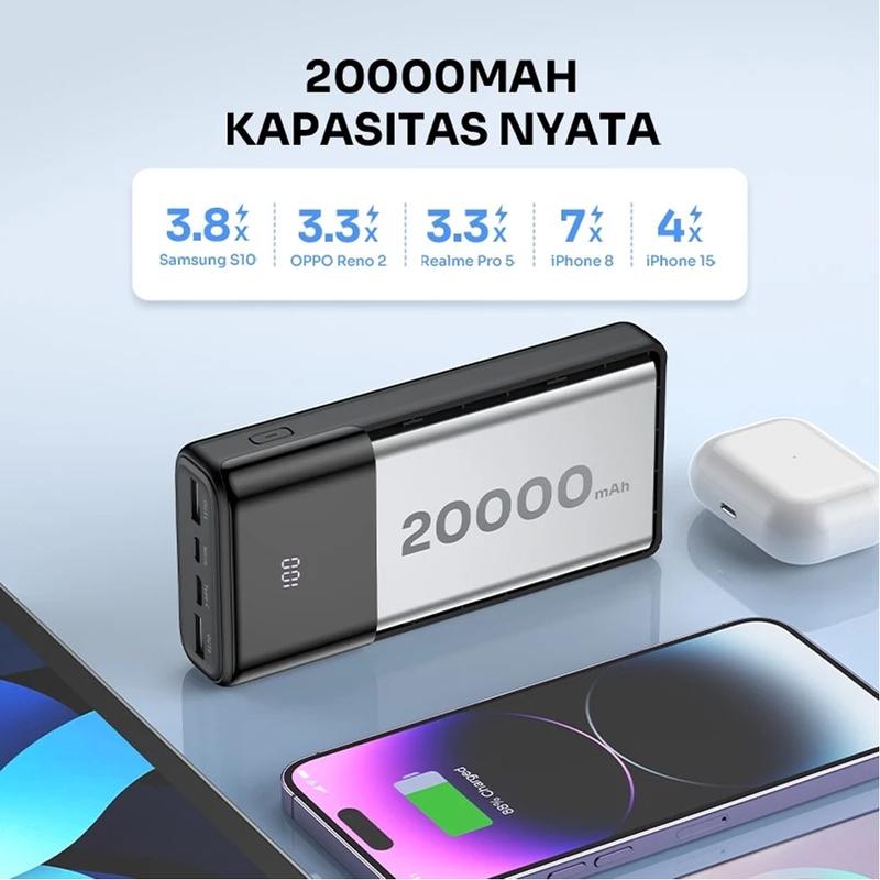 PowerBank ROBOT 10000mah RT190S 2A Dual Input and Output Port Type C & Micro USB Original Fast Charging Real Capacity 5
