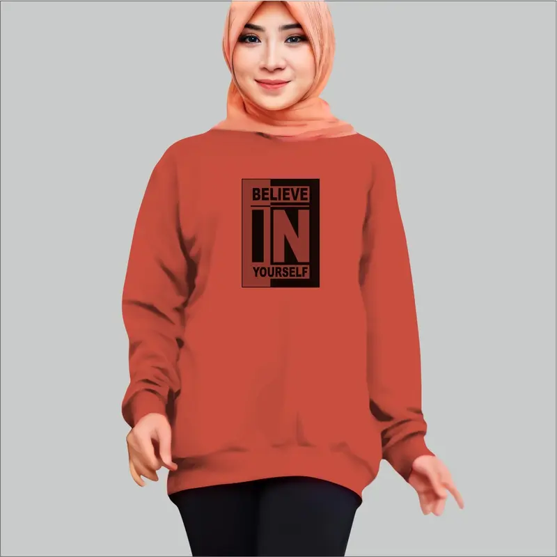 Kaos Wanita Lengan Panjang Motif BelieveIN atasan Sweatshirt #Fyp 3