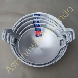 Super Wajan Penggorengan Kuali TIGA RODA Merk Super Kuwali Cekung Alumunium Tebal Tigaroda Ceper Anti Lengket